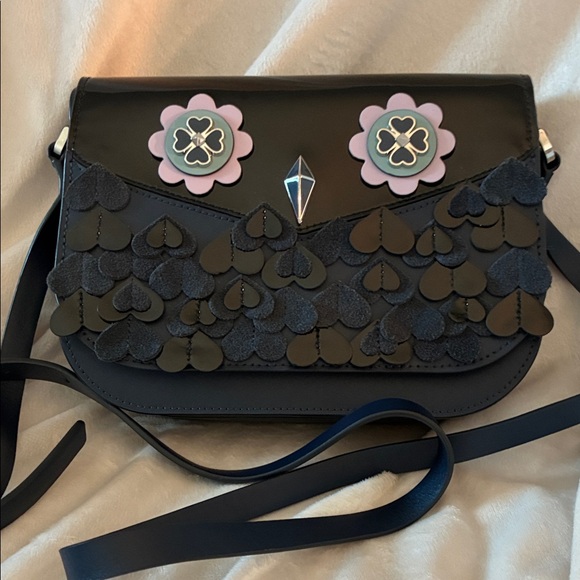KATE SPADE Black and Purple Designer OWL Women's Bag. COLLECTION PIECE. NWOT - Picture 1 of 4